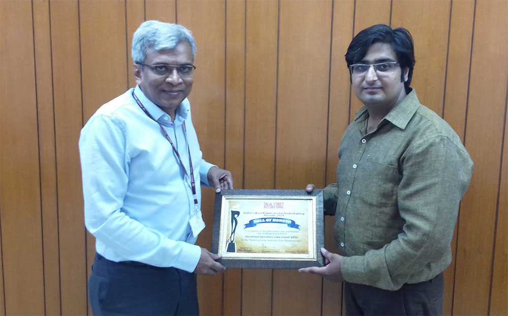 Dalal Street Investment Journal citation for EdCIL
एडीसीआईएल के लिए दलाल स्ट्रीट निवेश जर्नल उद्धरण